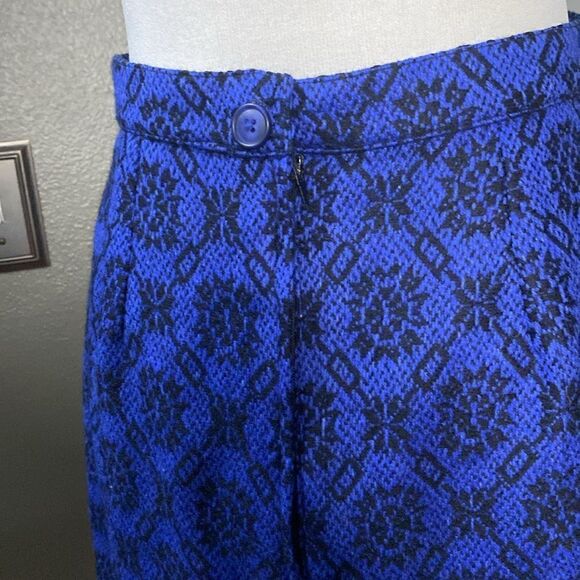 Jasper Conrad Royal Blue Black Pencil Skirt Wool and Cashmere Blend - Picture 5 of 14